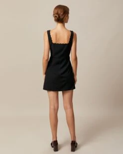 The Black Square Neck Scalloped Mini Dress 10 The Black Square Neck Scalloped Mini Dress -CINN Clothing Shop the square neck scalloped dress dresses lfz4jp 591363