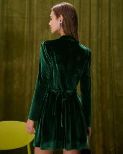 The Green Stand Cut Out Velvet Mini Dress 11 The Green Stand Cut Out Velvet Mini Dress -CINN Clothing Shop the stand cut out velvet dress dresses qwkjfz