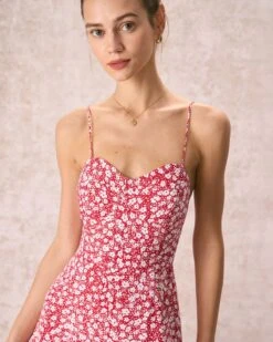 The Red Sweetheart Neck Floral Mini Dress 12 The Red Sweetheart Neck Floral Mini Dress -CINN Clothing Shop the sweetheart neck floral mini dress dresses xkocjs
