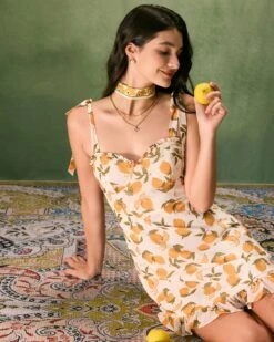 The Yellow Sweetheart Neck Lemon Mini Dress 11 The Yellow Sweetheart Neck Lemon Mini Dress -CINN Clothing Shop the sweetheart neck lemon mini dress dresses renouk