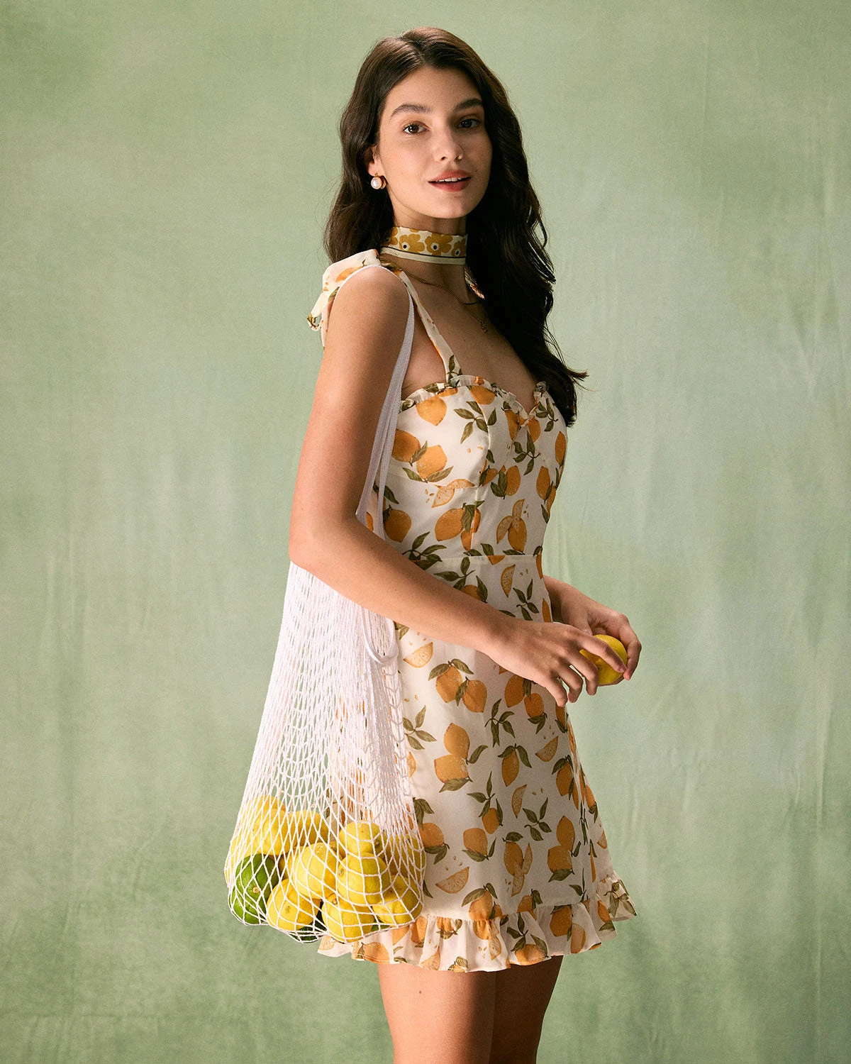 The Yellow Sweetheart Neck Lemon Mini Dress 3 The Yellow Sweetheart Neck Lemon Mini Dress - Image 3