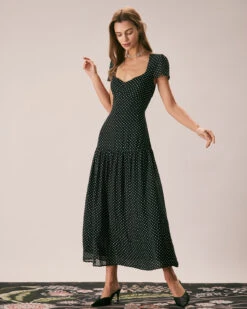 The Black Sweetheart Neck Polka Dot Maxi Dress 8 The Black Sweetheart Neck Polka Dot Maxi Dress -CINN Clothing Shop the sweetheart neck polka dot dress dresses z3o7qd