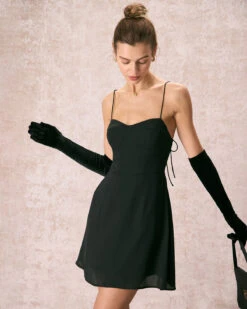 The Black Sweetheart Neck Slip Mini Dress -CINN Clothing Shop the sweetheart neck slip mini dress dresses elsfiw