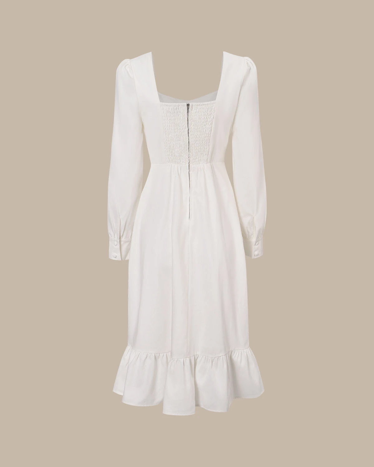 The White Sweetheart Neck Split Midi Dress 8 The White Sweetheart Neck Split Midi Dress - Image 8