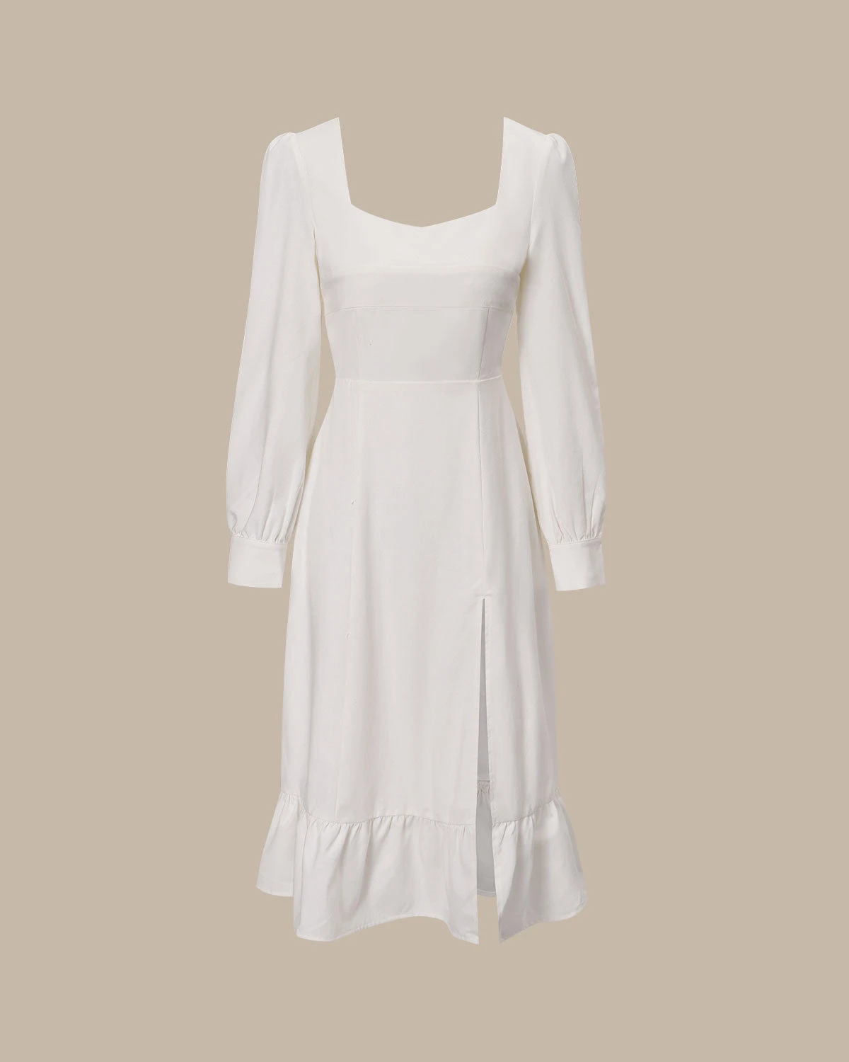 The White Sweetheart Neck Split Midi Dress 7 The White Sweetheart Neck Split Midi Dress - Image 7