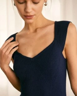 The Navy Sweetheart Neck Sweater Midi Dress 8 The Navy Sweetheart Neck Sweater Midi Dress -CINN Clothing Shop the sweetheart neck sweater dress dresses mfvxu6