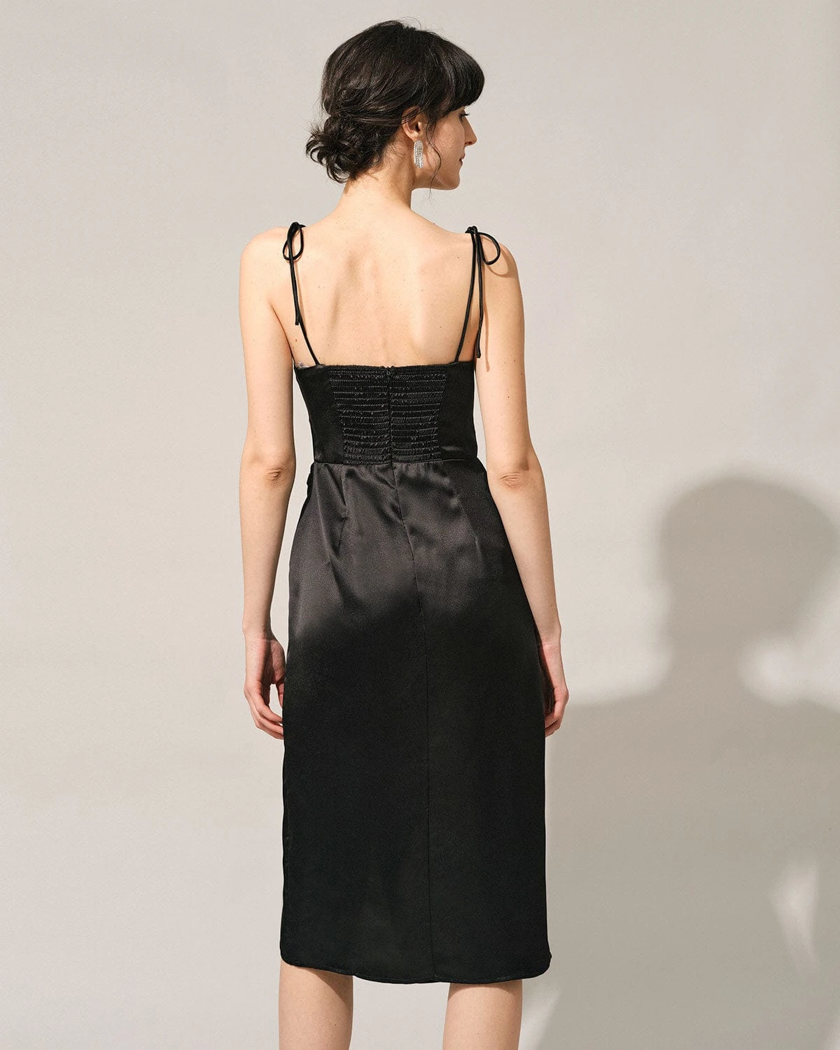 The Solid Sweetheart Neck Tie Shoulder Slit Midi Dress 15 The Solid Sweetheart Neck Tie Shoulder Slit Midi Dress - Image 15