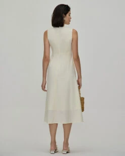 The Yellow V Neck Sleeveless Midi Dress -CINN Clothing Shop the v neck sleeveless midi dress dresses vtfmo6