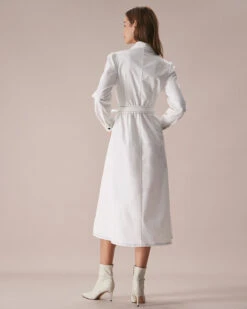 The White Lapel Contrast Stitch Midi Dress 9 The White Lapel Contrast Stitch Midi Dress -CINN Clothing Shop the white collared contrast stitch midi dress dresses iu5alq