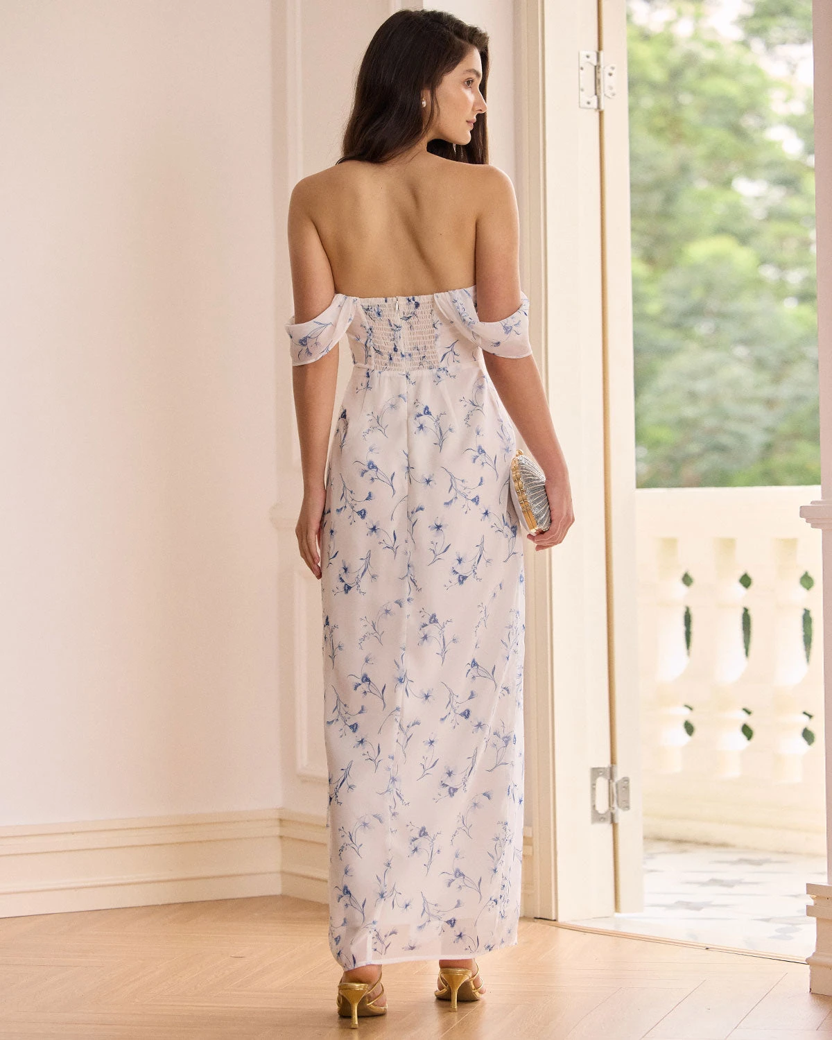 The White Floral Slit Strapless Maxi Dress 5 The White Floral Slit Strapless Maxi Dress - Image 5