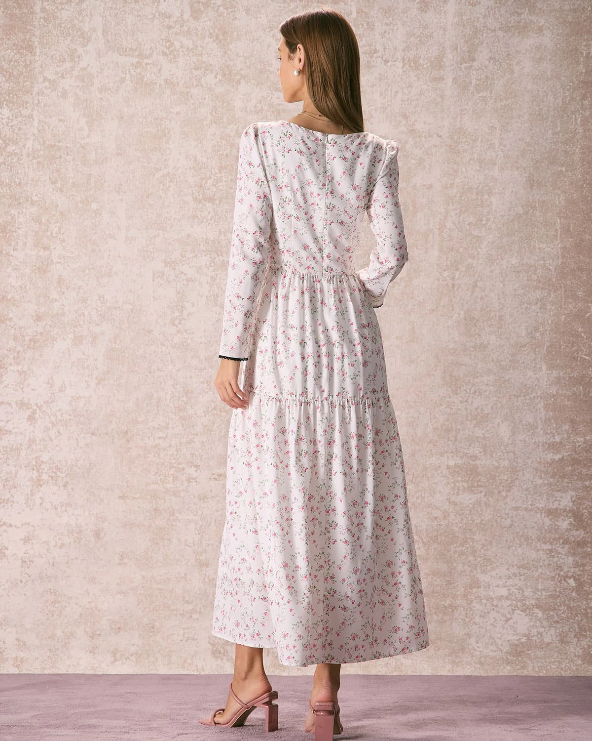 The White Square Neck Floral Maxi Dress 6 The White Square Neck Floral Maxi Dress - Image 6