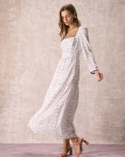 The White Square Neck Floral Maxi Dress 12 The White Square Neck Floral Maxi Dress -CINN Clothing Shop the white square neck floral maxi dress dresses ortgo2
