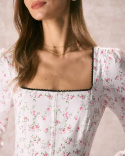 CINN Clothing Shop -CINN Clothing Shop the white square neck floral maxi dress dresses ynm1q0