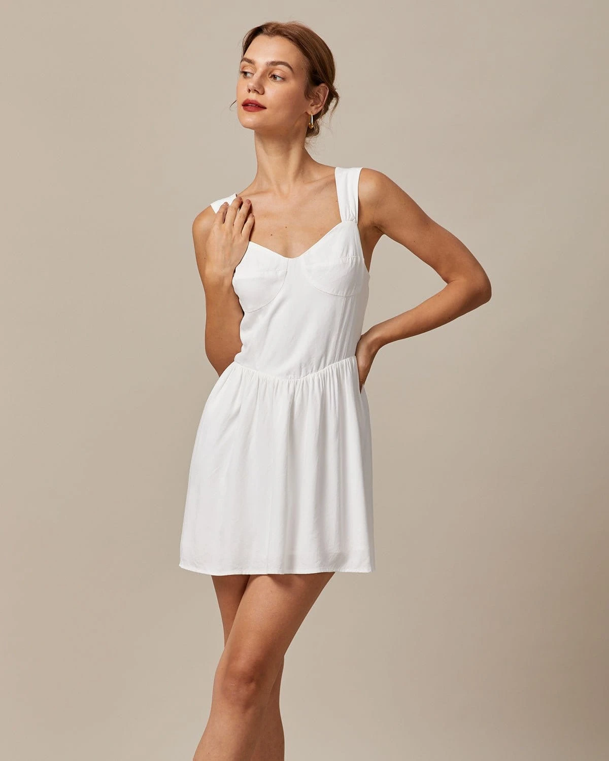 The White Sweetheart Neck A-line Mini Dress 3 The White Sweetheart Neck A-line Mini Dress - Image 3