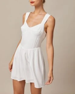 The White Sweetheart Neck A-line Mini Dress 8 The White Sweetheart Neck A-line Mini Dress -CINN Clothing Shop the white sweetheart neck solid mini dress dresses uta9vd 171752