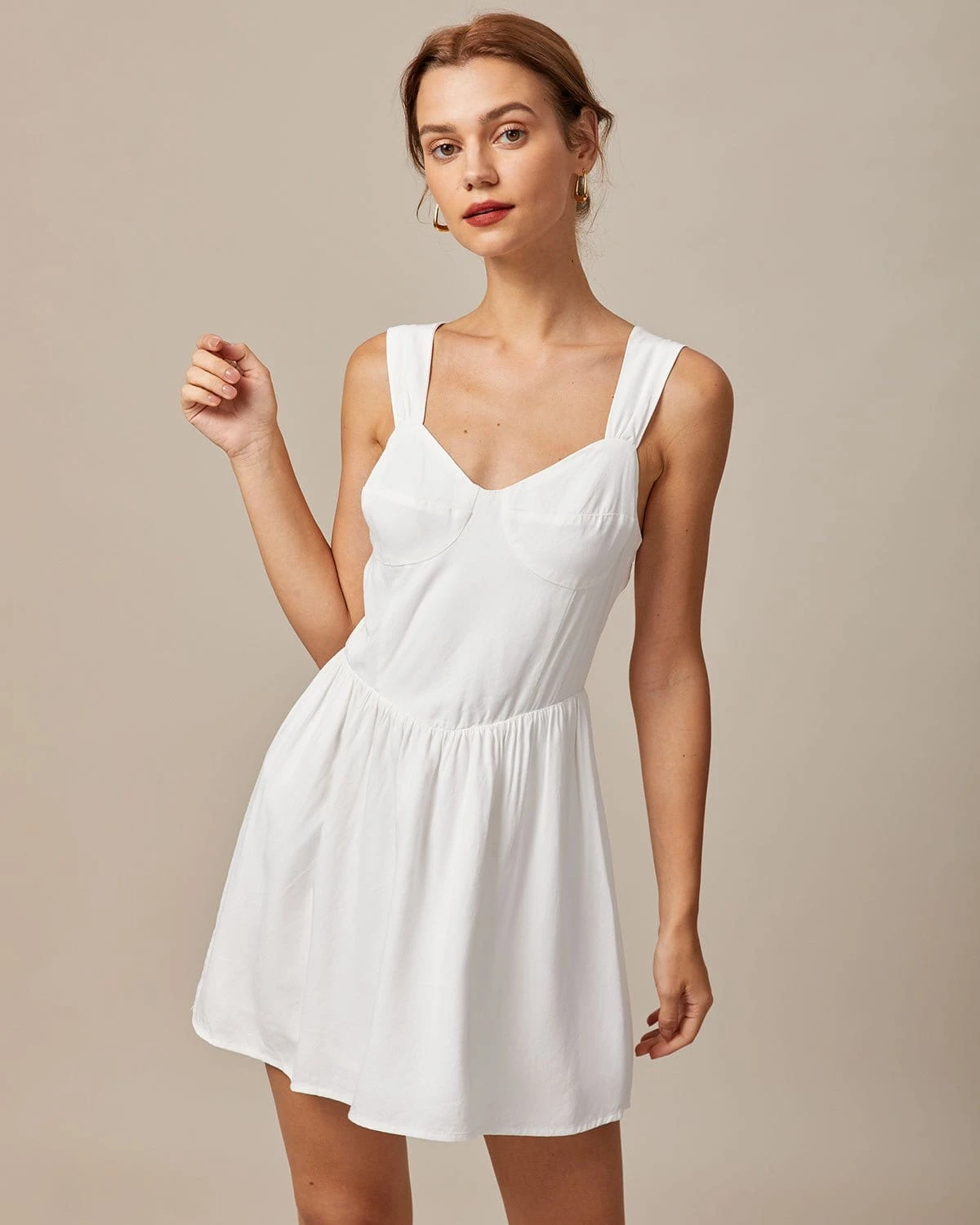 The White Sweetheart Neck A-line Mini Dress 1 The White Sweetheart Neck A-line Mini Dress