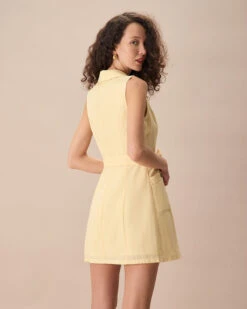 The Yellow Lapel Sleeveless Belted Mini Dress 7 The Yellow Lapel Sleeveless Belted Mini Dress -CINN Clothing Shop the yellow lapel solid mini dress dresses 5iebhd